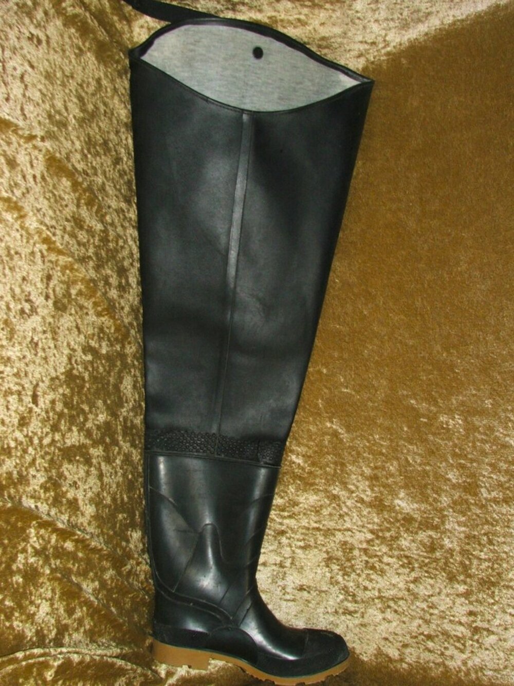 Bata Steel Toe Black Rubber Hip Boots Steel Shank 86055 Sz 8